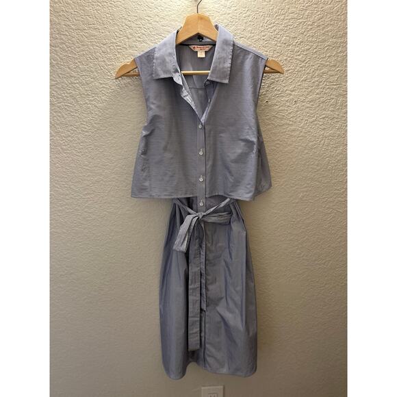 Brooks Brothers Blue Stripe Shirt Dress Tie Waist Sz 6 Preppy Quiet Luxury - Picture 3 of 8
